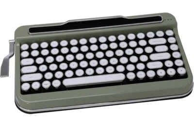 Penna Bluetooth Keyboard with White Chrome Keycap Vintage Typewriter Style Green - Image 1 of 4