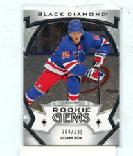 ADAM FOX 2019-20 Upper Deck Black Diamond Rookie Gems Rookie Card #D /399