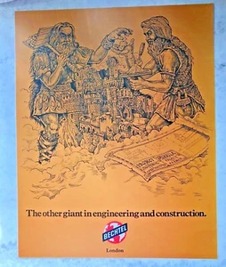 1985 Advert BECHTEL LONDON GIANT ENGINEERING CONSTRUCTION PROJECT VALHALLA - Picture 1 of 2
