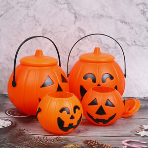 Halloween Party Props Plastic Pumpkin Bucket Decorate Halloween Decorat NwC OR