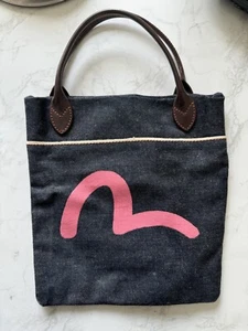 Evisu Denim Grab Bag Mini Shopper, Vintage Collectable Leather Handle. - Picture 1 of 5