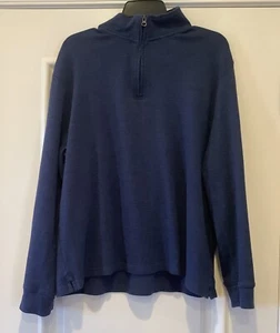Chaps 1/4 Zip Sweater Size XL Blue Long Sleeves 100% Cotton Pullover 162088 - Picture 1 of 11
