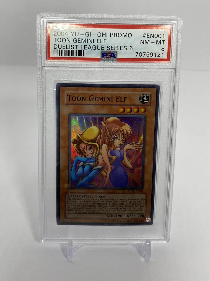 PSA 8 2004 Yugioh Toon Gemini Elf Super Rare Duelist League DL6 - Image 1 of 3