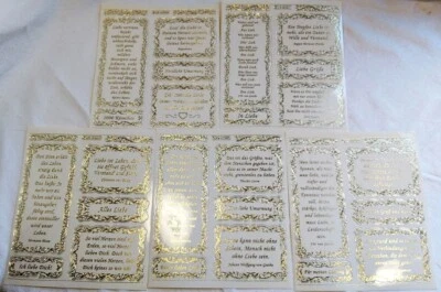 5 Gravur-Stickerbogen XXL 25 Liebes-Sprüche & Grüße transp./gold Jittenmeier - Bild 1 von 4