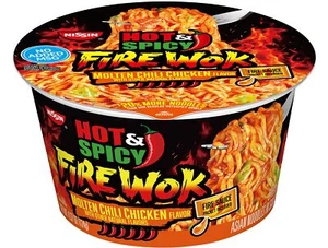 Nissin Hot & Spicy Fire Wok Molten Chili Chicken 4.37 Ounce Pack of 6 - Picture 1 of 5