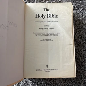 Holy Bible KJV Dictionary/Concordance *Words of Christ in Red 1977 Regency 162MW - Imagen 1 de 5