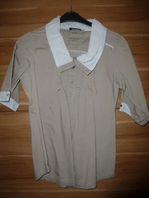 BENCH Bluse - 3/4 Arm - beige weiß - cooler Kragen - Gr. M neuwertig - Bild 1 von 3