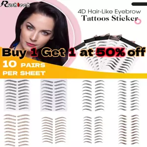 4D Haarähnliche Augenbrauen Tattoo Aufkleber Falsche Augenbrauen Wasserdicht Langlebig Makeup - Bild 1 von 17