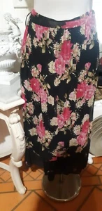 Orientique Roses Floral Skirt XL Lined Pleated Boho Embroidered Hem As NEW... - Picture 1 of 8