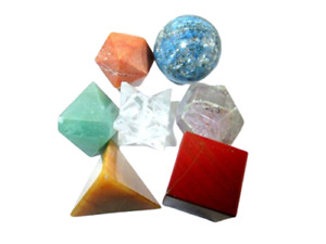 Jet 7 Chakra Geometry Set Platonic Solids Healing Crystal Therapy Booklet Sacred