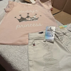 Toddler Short Set Outfit Shirt 6 Short 5 New With Tags - Picture 1 of 6