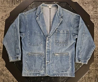 Guess Jeans Vintage Denim Chore Barn Coat Jean Jacket Mens M Workwear 80’s USA - Image 1 of 4