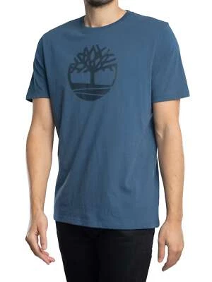 Timberland de los hombres Camiseta con logo de árbol, Azul - Imagen 1 de 4