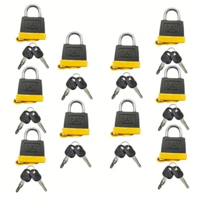 FIT CAT 10 locks 246-2641 Padlock with 20 Keys 5P8500 Fits Caterpillar 5p8500 - Image 1 of 4