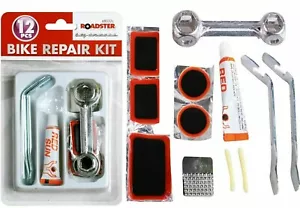 12pc BIKE REPAIR KIT Bicycle Cycle Inner Tube Puncture Tyre Patch Glue Tool UK - Picture 1 of 3