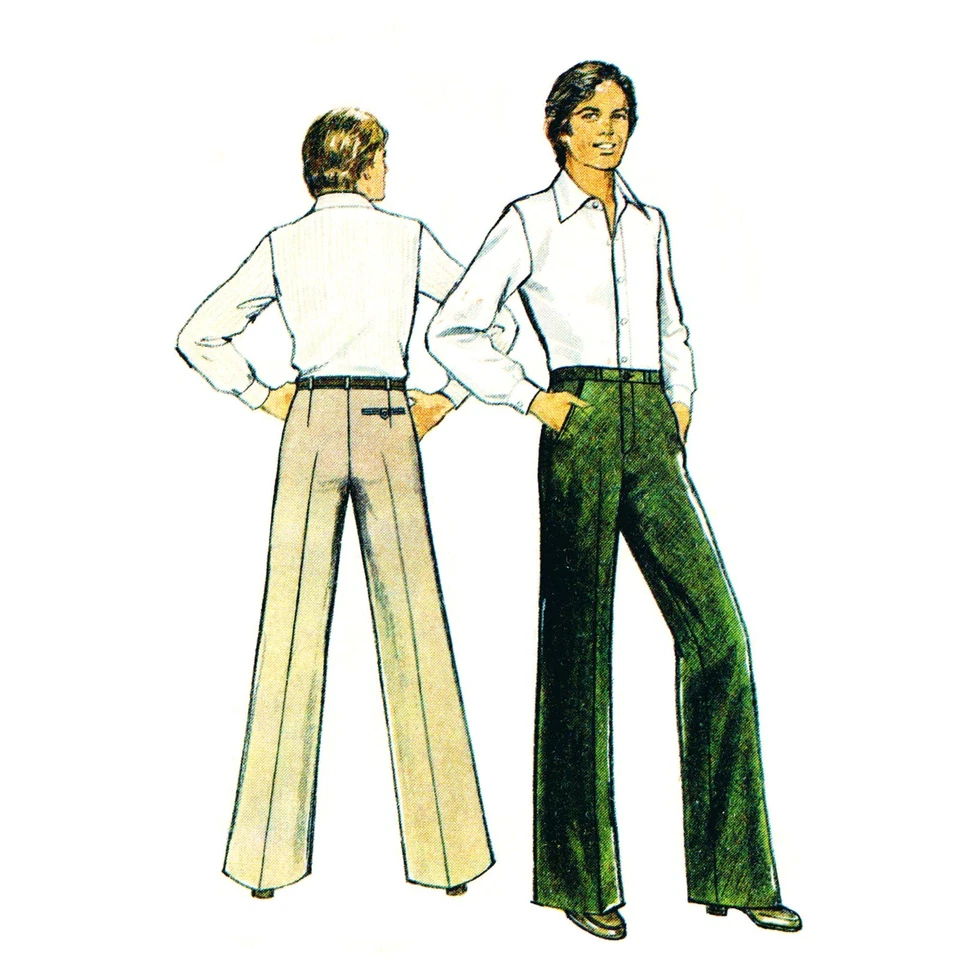 1970s Sewing Pattern, Men’s Trousers - Waist: 30 – 39” (76 – 99cm) Multisized - Image 1 of 1