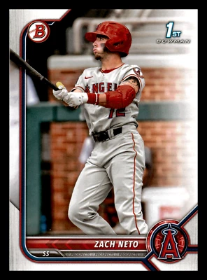 Zach Neto 2022 1st Bowman Draft    # Centered Mint - Image 1 of 2