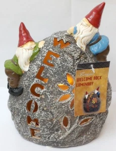Home Decor Indoor Outdoor Welcome Rock Garden Luminary w/ Flameless Candle - Picture 1 of 5