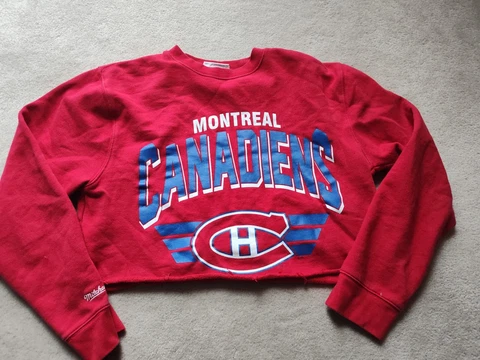 Montreal Canadians Mitchell And Ness Crew neck Crop Size Medium Cover