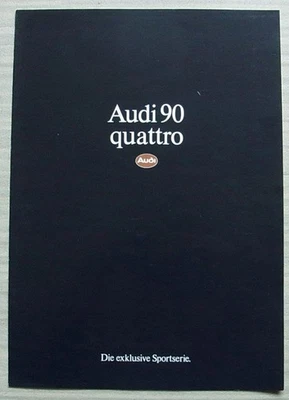 AUDI 90 QUATTRO Car Sales Brochure Aug 1987 #706/1190.50.00 - Image 1 of 2