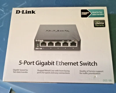 D-Link Gigabit 5 Port Desktop Switch DGS-105  Ethernet  NEW - Image 1 of 3
