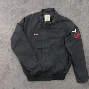 Abrigo Chaqueta Utilitaria Militar Negro Talla L/XL 90s 26inx28in De Colección USNs - Imagen 1 de 15