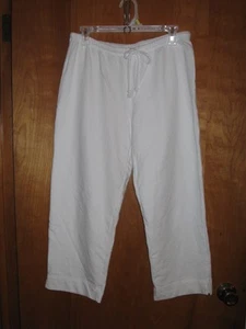 Spiegel White Capri Pull On Pant Size Large Cotton Rich - Picture 1 of 6