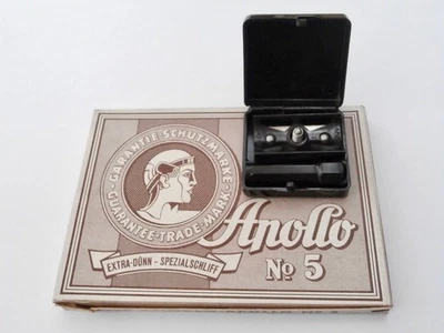 Rasoio APOLLO Solingen rasoio bachelite antico da viaggio + 100 LAME - Immagine 1 di 4