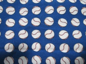 Timeless Treasures Quilt Fabric Pattern GAIL-C 1728 Baseballs 3/4 Yard 31"x40" - Picture 1 of 5