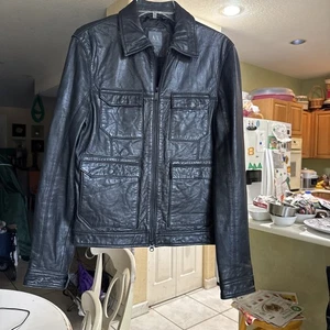 ARMANI EXCHANGE  leather jacket black, Size Small, Chest: 19”in, Length: 25” In - Picture 1 of 19