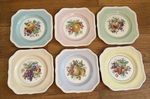 6 platos de ensalada pastel cuadrados vintage Johnson Brothers California patrón - Imagen 1 de 11