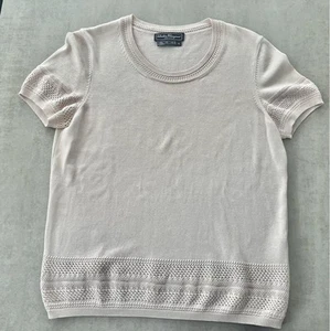 SALVATORE FERRAGAMO Silk cotton short sleeve knit XL - Picture 1 of 5