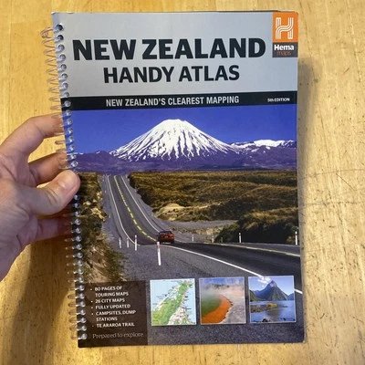 New Zealand HANDY ATLAS, Spiral RING BOUND By Hema Maps, 5th Edition - Image 1 of 4
