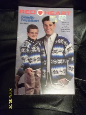 1998 Vtg Red Heart Family Fashions to knit  Pattern Book 1426 - Image 1 of 4