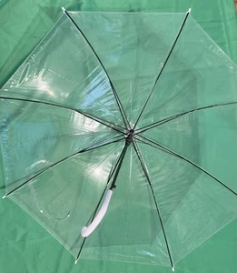 Clear Fashion Chic Umbrellas Stick J-Hook Handle Windproof AutoOpen 2 Pcs - Picture 1 of 17
