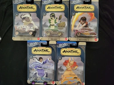 2025 Hot Wheels Silver Series AVATAR THE LAST AIR BENDER Complete Set of 5 Cars - Image 1 of 4