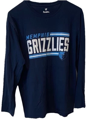 Memphis Grizzlies Long Sleeve Shirt Mens Large Fanatics NBA Graphic Tee Blue - Image 1 of 4