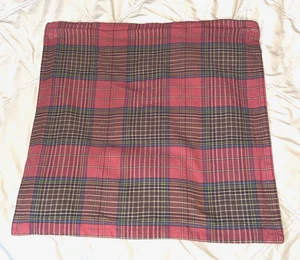 Lauren Ralph Lauren Throw Pillow Cover Red Green Tartan Plaid Vintage Christmas - Picture 1 of 11