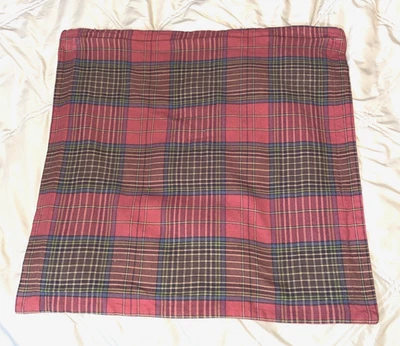 Lauren Ralph Lauren Throw Pillow Cover Red Green Tartan Plaid Vintage Christmas - Image 1 of 4