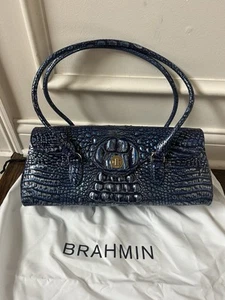 Brahmin Dayan Kyanite Blue NWT Medium Leather Satchel Bag - Picture 1 of 10