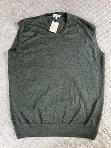 Peter Millar Weste Herren Medium Grün V-Ausschnitt Merinowolle Pullover ME0S00 Neu mit Etikett - Bild 1 von 7