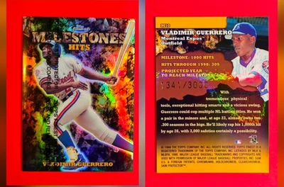 RARO REFRACTOR DELANTERO Y TRASERO Vladimir Guerrero 1999 Finest #M10 ORO RC SSP/3000 Foto 1 de 3