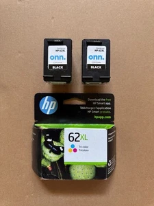 3 x atrament HP 62XL HighYield czarno-kolorowy ENVY 5542 5545 5660 5663 7640 7645 - Zdjęcie 1 z 2