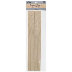 Good Wood By Leisure Arts - Square Dowel, 12"X5/8" Gray 4Pc, Pine Wood, Pine - Picture 1 of 7