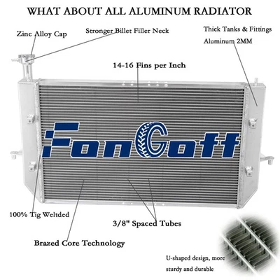 3 Row Aluminum Radiator For 1996-2005 Chevy Astro GMC Safari 4.3L V6 GAS NEW US - Image 1 of 4
