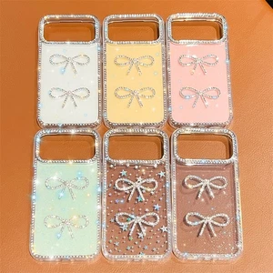 For iPhone 17 Pro 16E 16 17 15 14 13 Shockproof Bling Glitter Flower Phone Cover - Picture 1 of 23