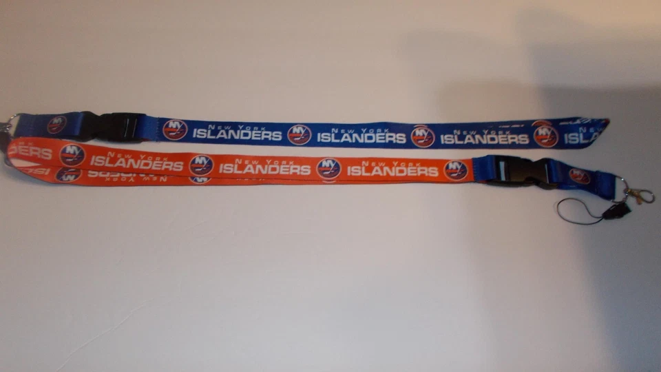 Dos cordones New York Islander NHL impresos en ambos lados 25" de largo envío gratuito. Foto 1 de 1