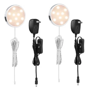 LED Cabinet Lights with Power Supply 2 Pack Single Plug in Under Counter Ligh... - Picture 1 of 7