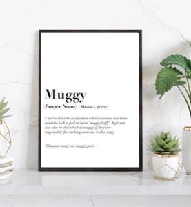 Schwül Definition Druck lustig Essex Slang Wandbild minimalistischer Humor Poster - Bild 1 von 3