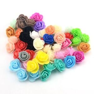 Artificial Silk Foam Spiral Roses Wedding Flower Head Decorations 100pcs
